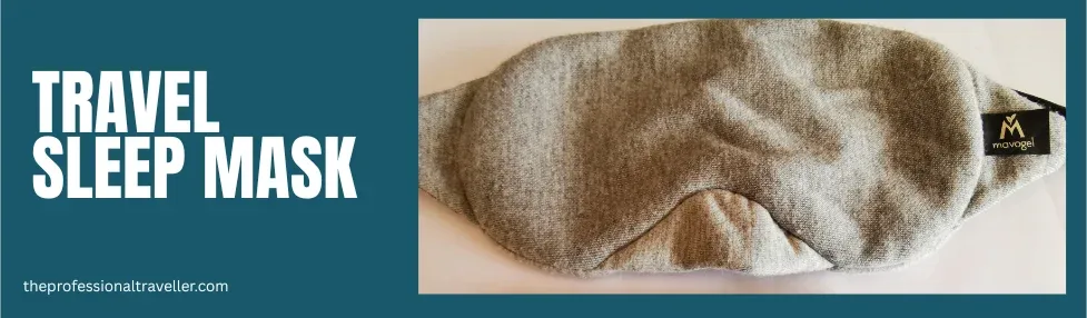 travel sleep mask image showing sleep mask laying flat