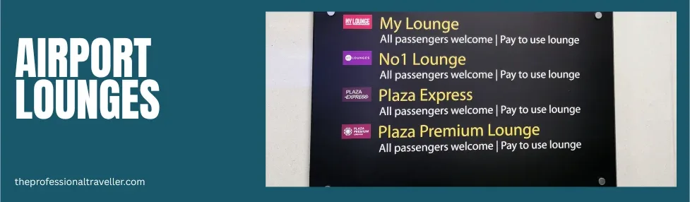 is everything free in an airport lounge image showing lounge sign