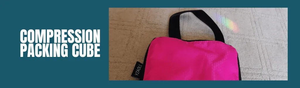 compression packing cube image showing pink cub