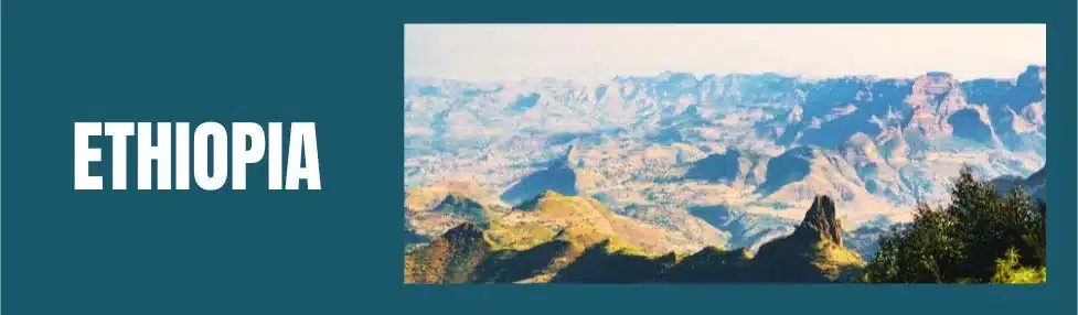 where is is 20-25 degrees in January image showing Ethiopia grand canyon view