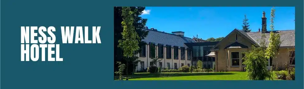 inverness city centre hotels image showing ness walk hotel with grass and trees at the front