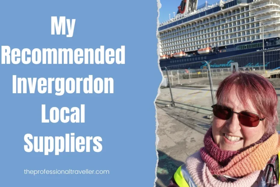 invergordon recommended local suppliers featured image showing melanie infront of mein schiff cruise ship