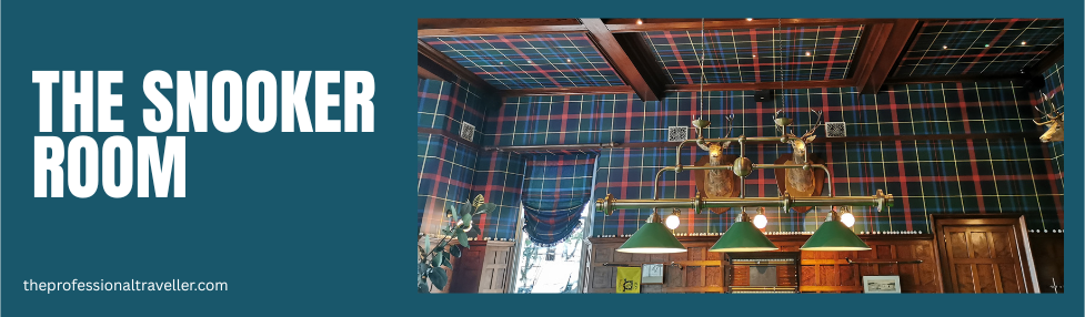 networking event in dornoch hotel view of the snooker room with lights and stags heads