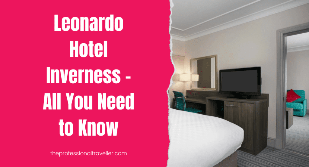 leonardo hotel inverness featured image showing executive double bedroom with bed, dresser and TV and view through to lounge area