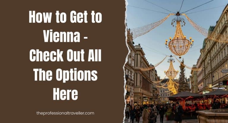 how to get to vienna featured image showing the naschmarkt and christmas decorations