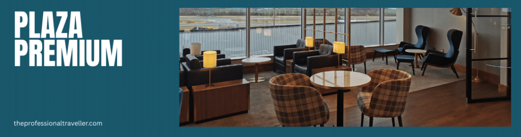 best edinburgh airport loung for nervous flyers showing the entrance area of the plaza premium lounge