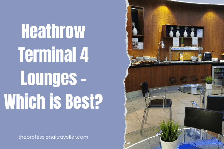 heathrow terminal 4 lounges featured image showing blush lounge interior with tables and bar