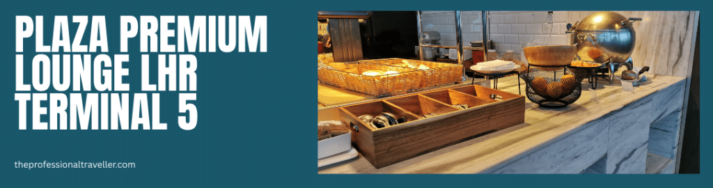 plaza premium lhr t5 image showing cutler, soup bowl and bread on buffet area