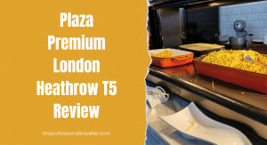 plaza premium lhr t5 featured image showing dishes on hot buffet
